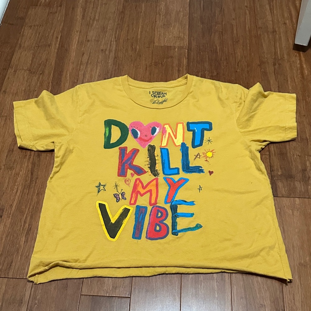 Free People Vibrant Yellow Tee Dont kill my vibe